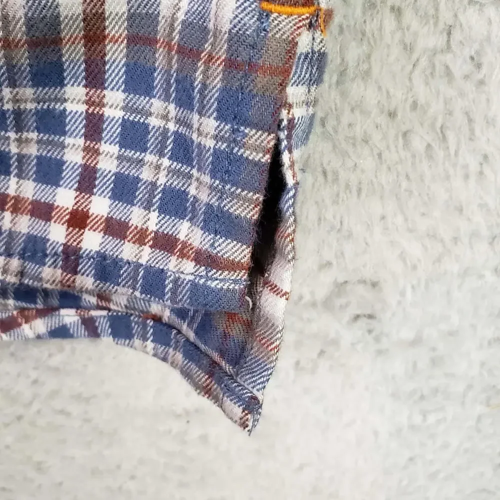 Ariat Rebar Shirt Men’s Size XXLT Tall Blue Plaid Long Sleeve Button Down